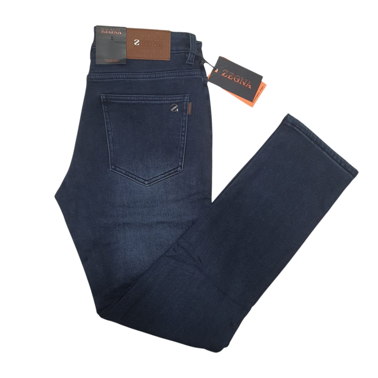 Zegna Navy Blue Jeans - Regular Fit - Fleeced inside