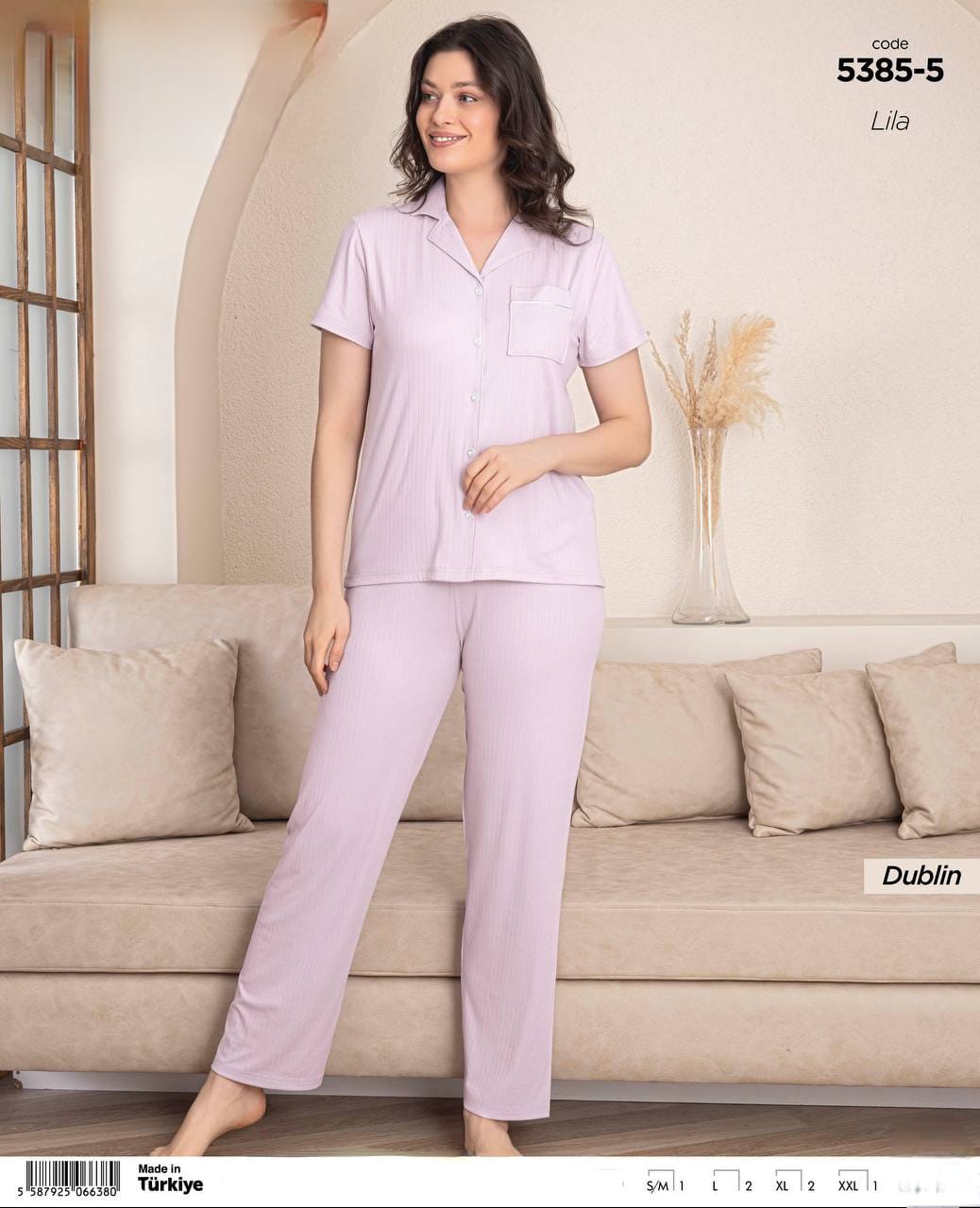 Pink Pyjama with buttons - Women - Dublin Fabric
