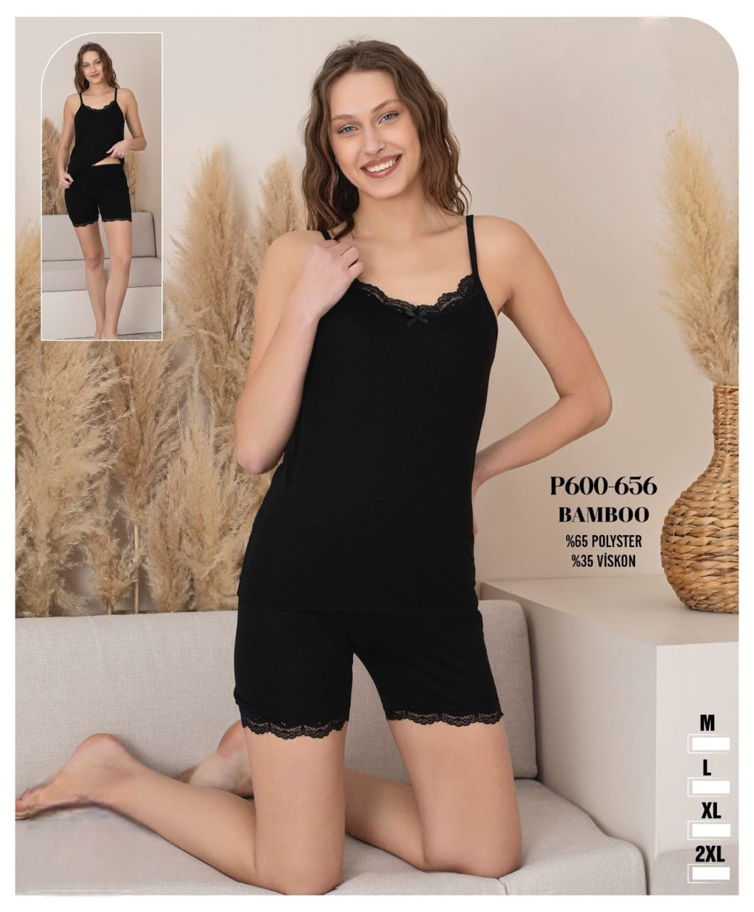 Short + I-Shirt Black Pyjama - Women