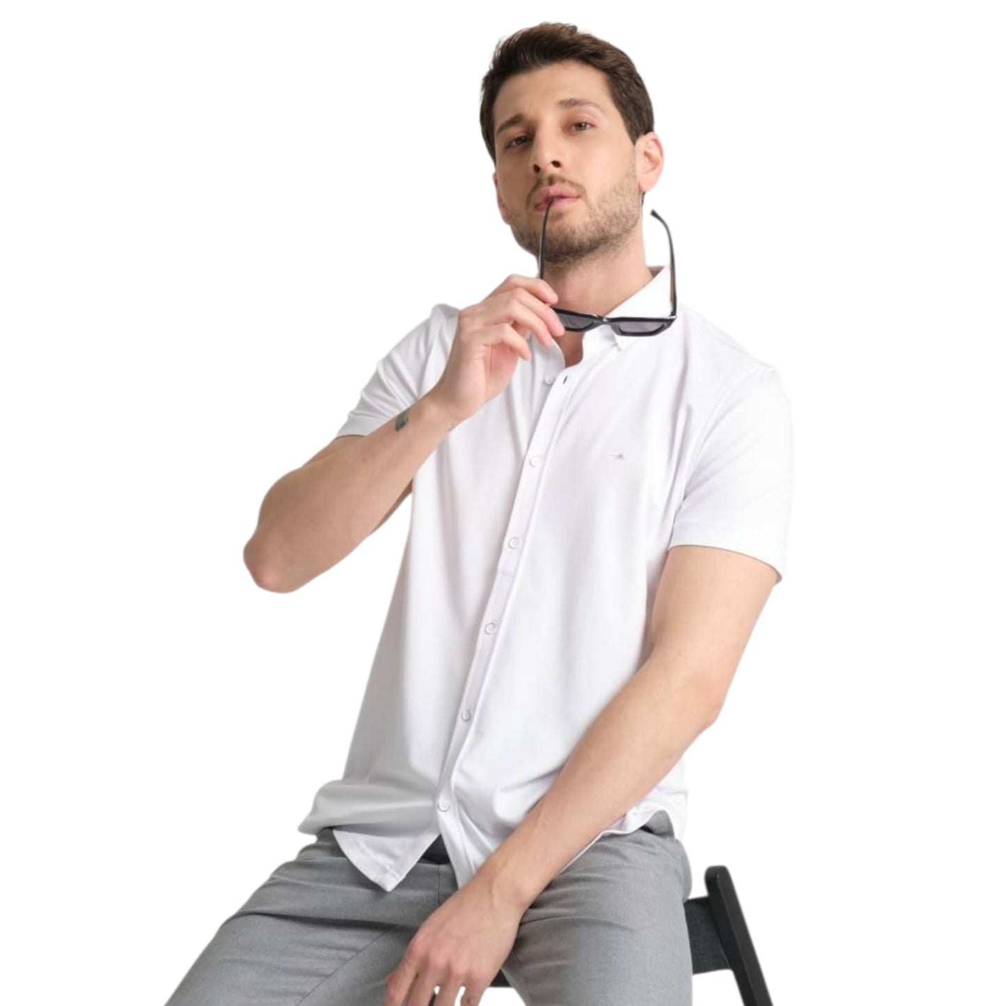 Short Sleeve Mercerized Shirt - non iron