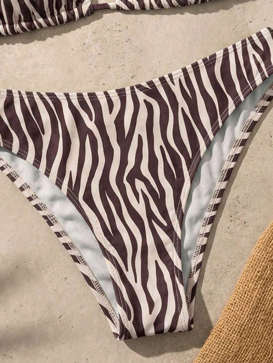 Trendy 2 pieces Triangle Zebra Bikini