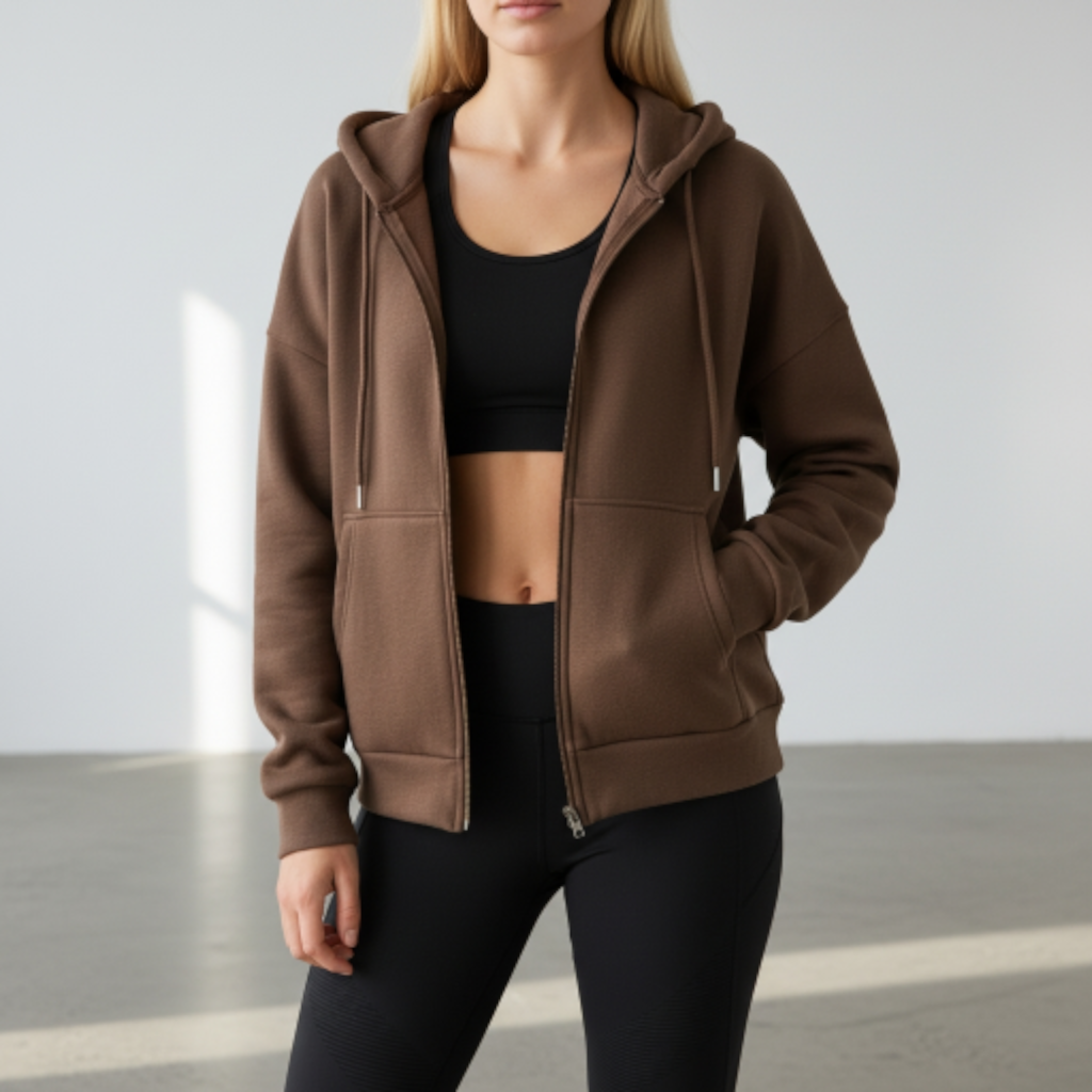 Trendy Zipper Hoodie - Fleeced inside