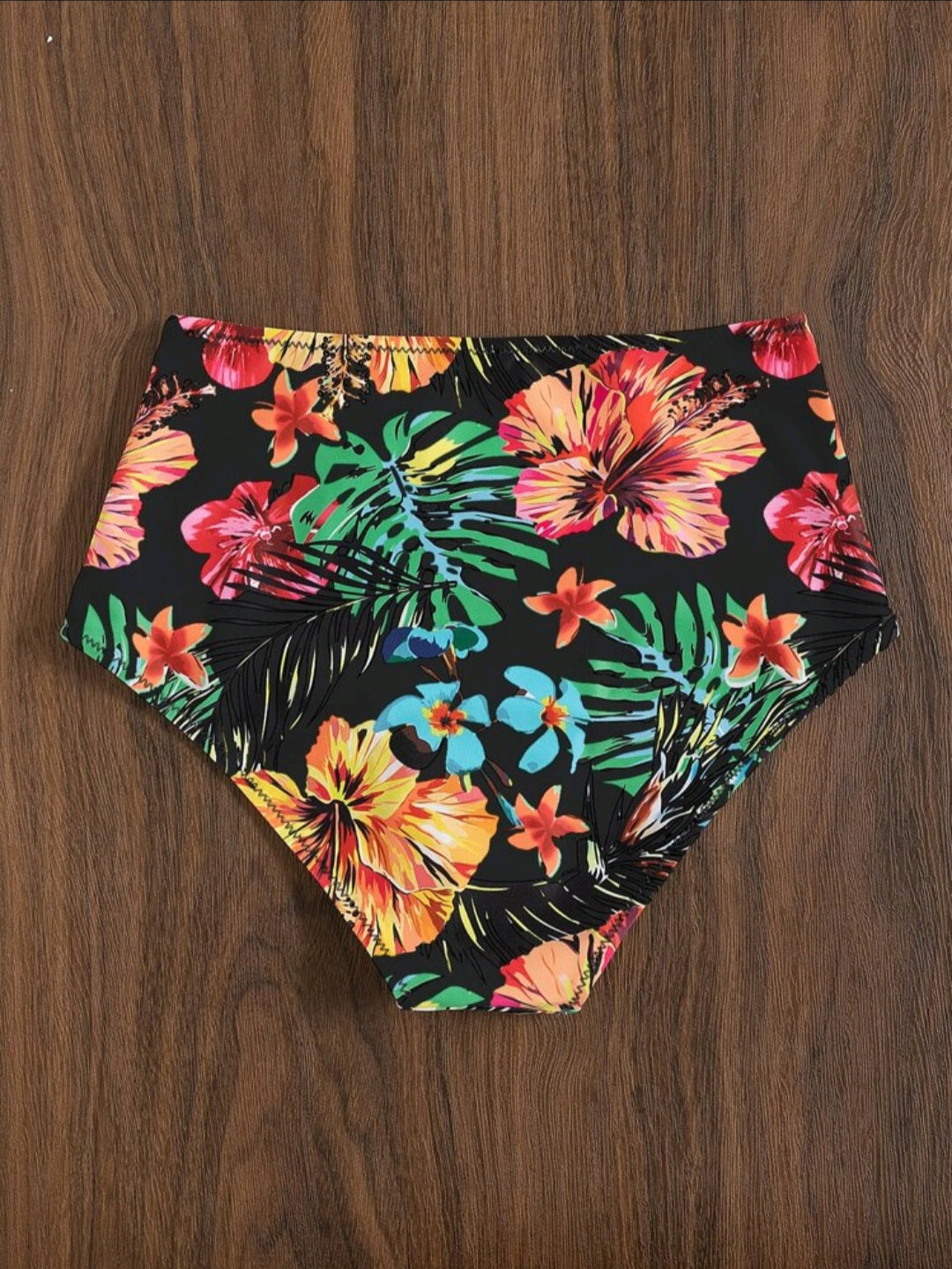 Tropical High Waisted Bikini Bottom