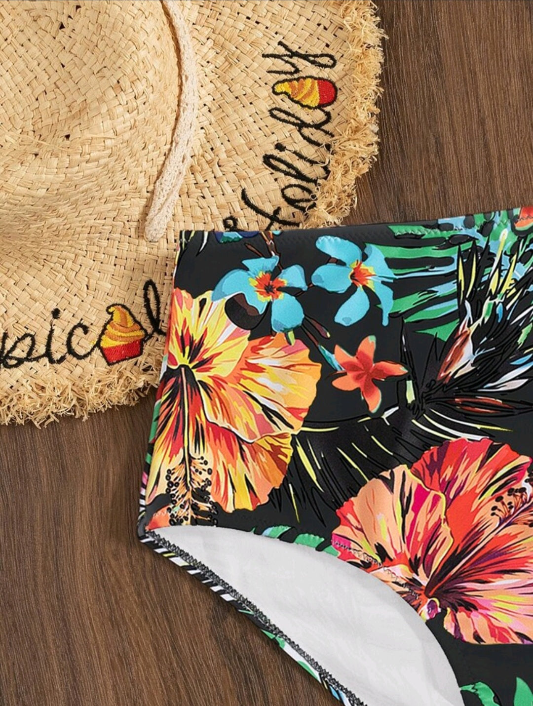 Tropical High Waisted Bikini Bottom