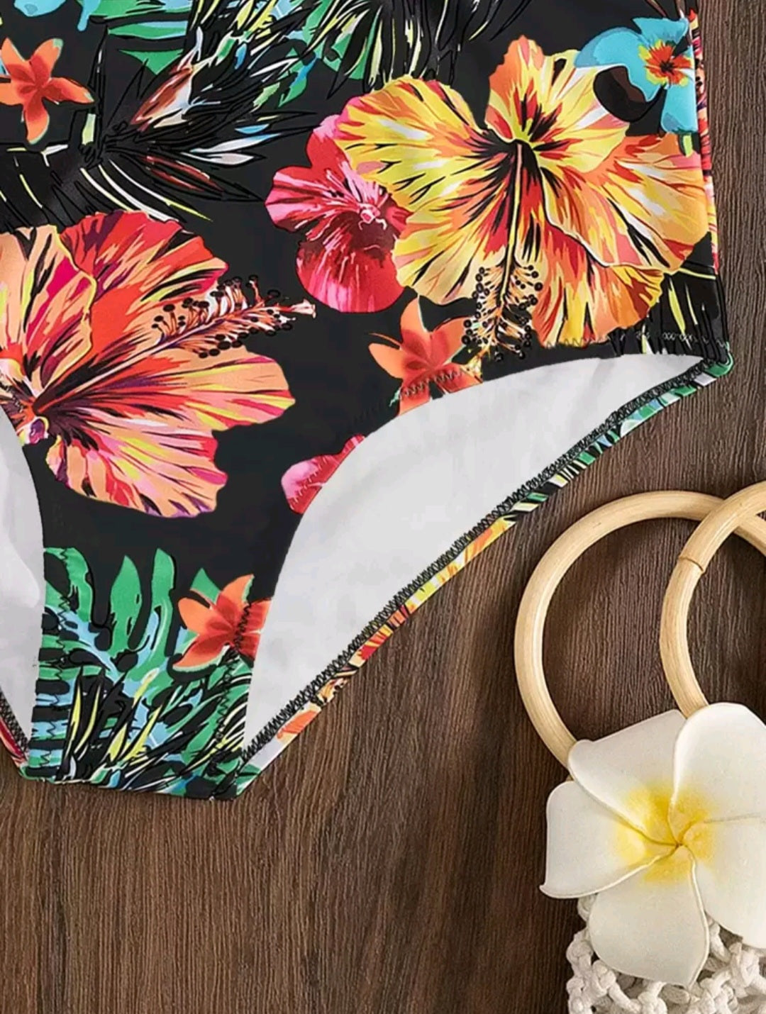 Tropical High Waisted Bikini Bottom