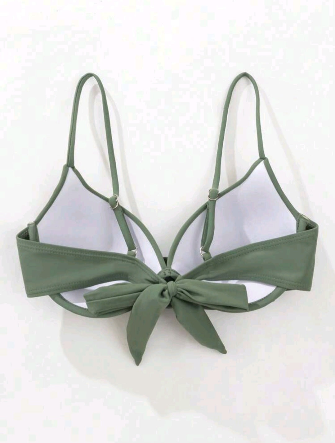 Twist Push Up Bikini Top - Olive Green
