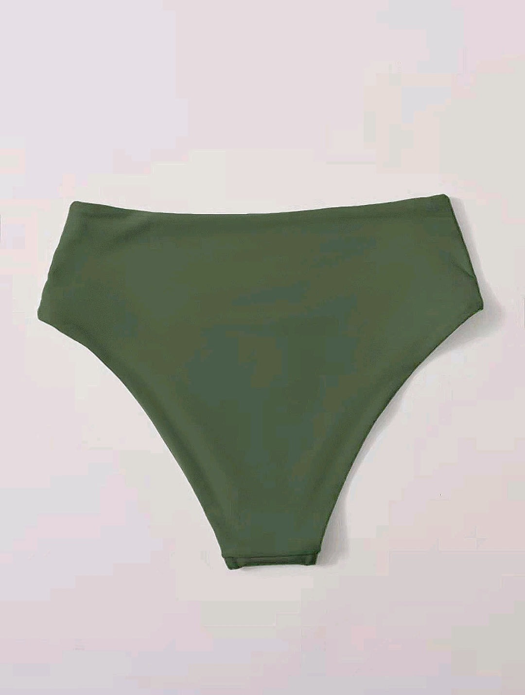 High Waisted Swimsuit Bottom - Olive Green