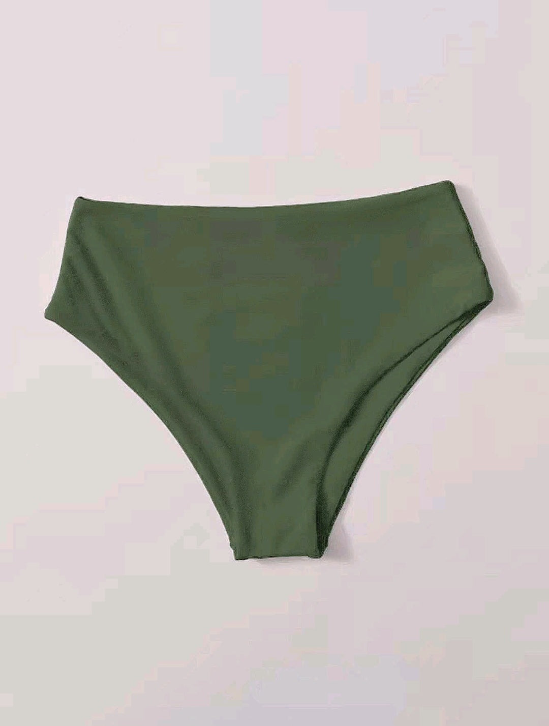 High Waisted Swimsuit Bottom - Olive Green