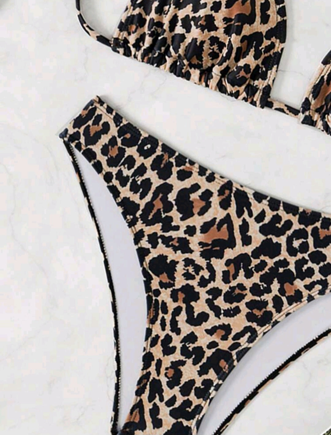 Trendy 2 Pieces Triangle Leopard Bikini
