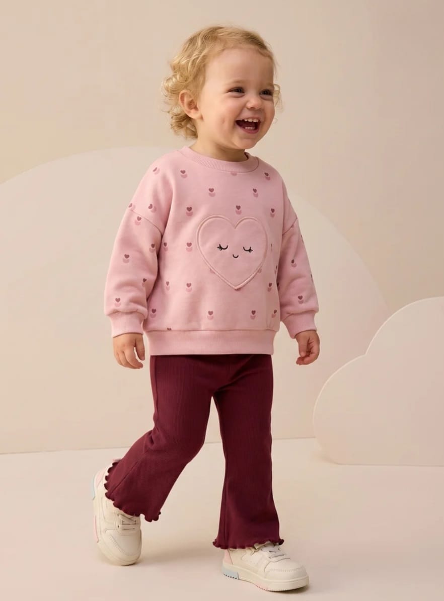 Trendy Kids Cotton Set - Burgundy