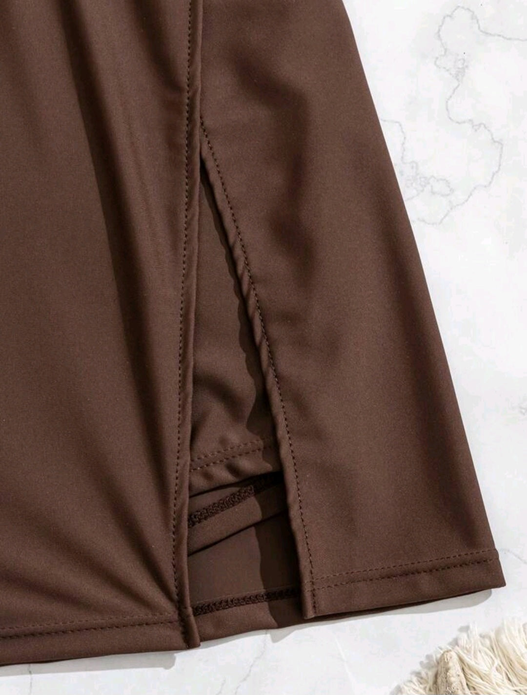 Trendy Beach Swim Skort - Black & Brown