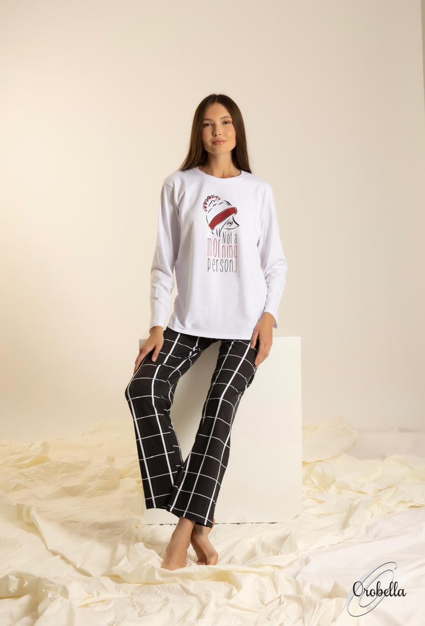 Pyjama Orobella - cotton - Not a morning person - black and white