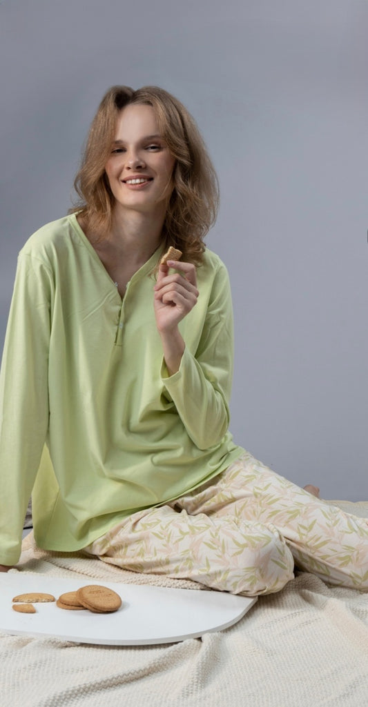 Pyjama Orobella - Light Green - Nanda - Cotton - Women