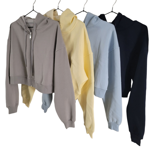 Crop Hoodie with Zipper