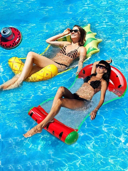 1 PVC Inflatable Floating Bed - Foldable Hammock Floating Mat - Beach Essentials