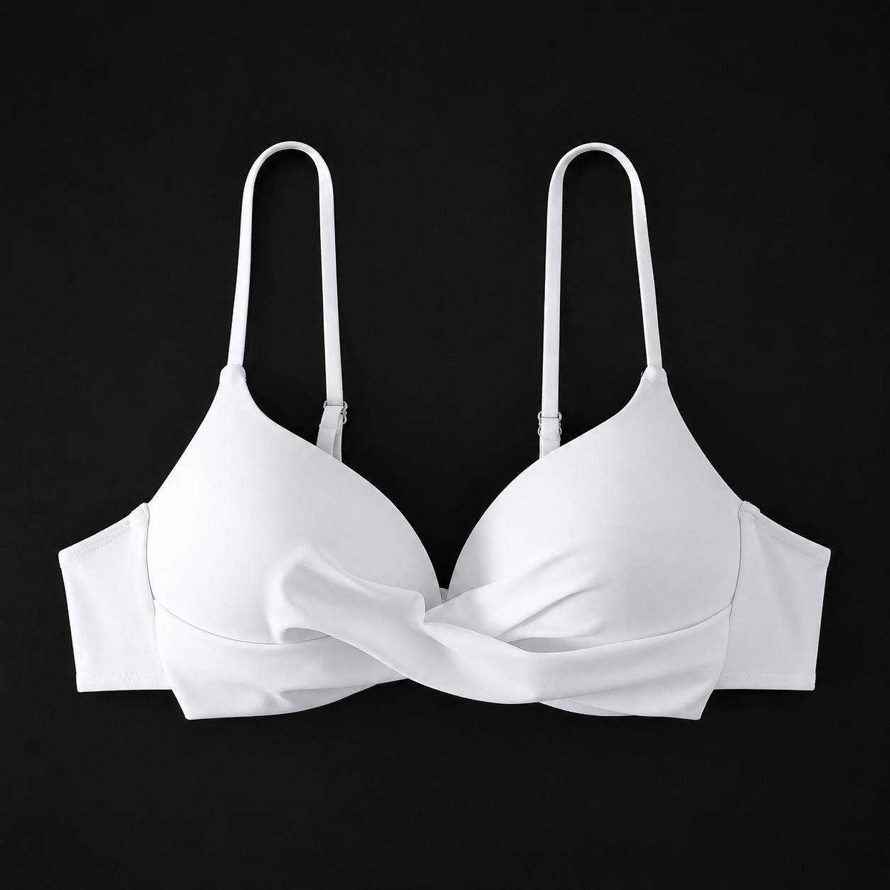 Twist Push Up Bikini Top - White