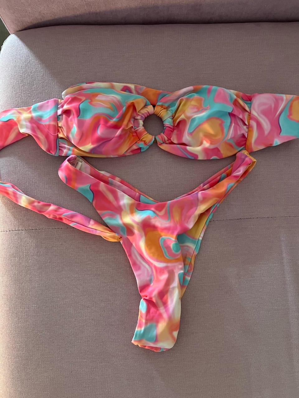 Trendy Strapless Flowers Bikini