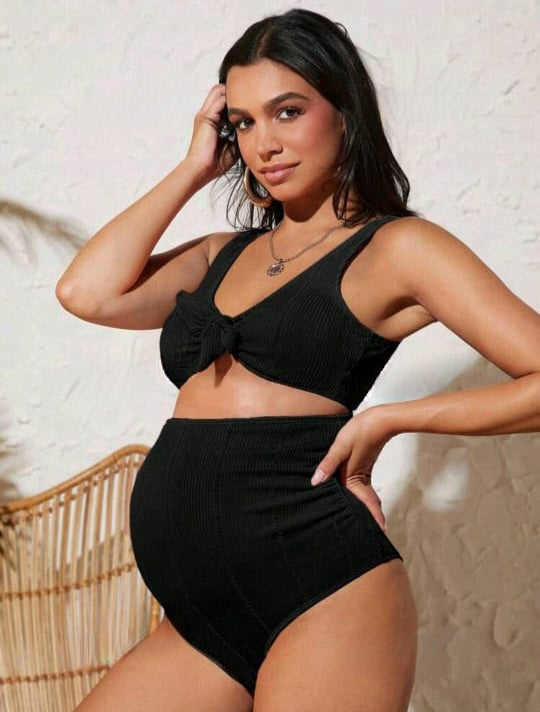 Maternity high waisted 2-piece Bikini