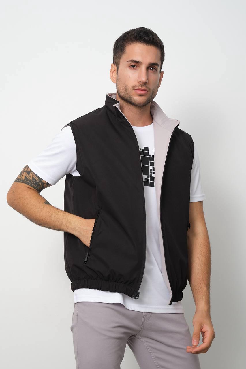 Premium Vest - Black - Grey - Double Sided