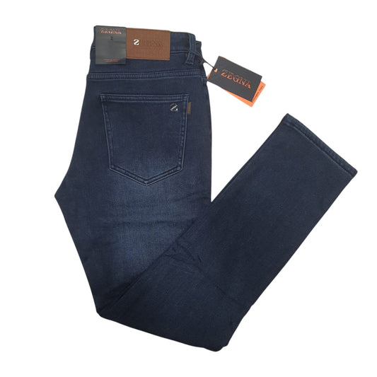 Zegna Navy Blue Jeans - Regular Fit