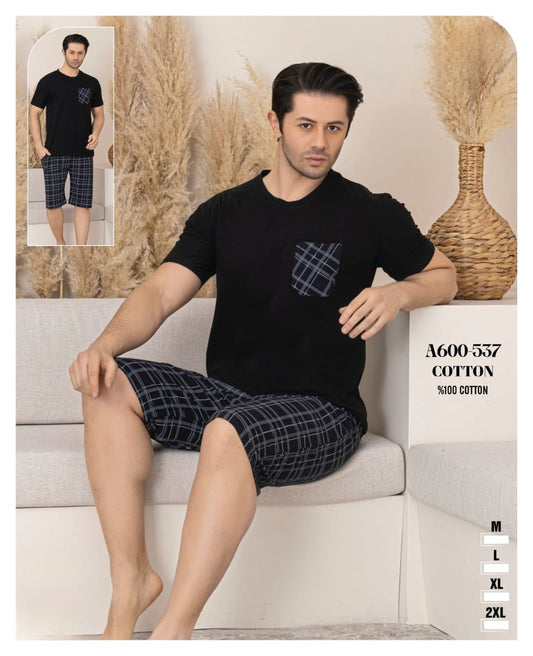 Men's Pyjama - Cotton Short + T-Shirt