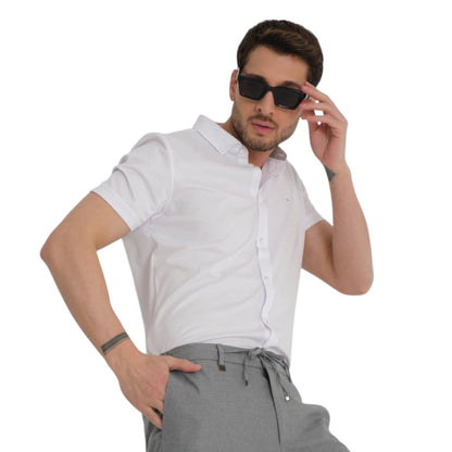 Short Sleeve  Mercerized  Shirt - non iron