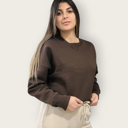 Sweat Shirt - Round Neck crop Hoodie
