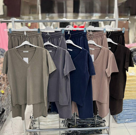 Trendy Set - Soft Cotton Piqué - V neck