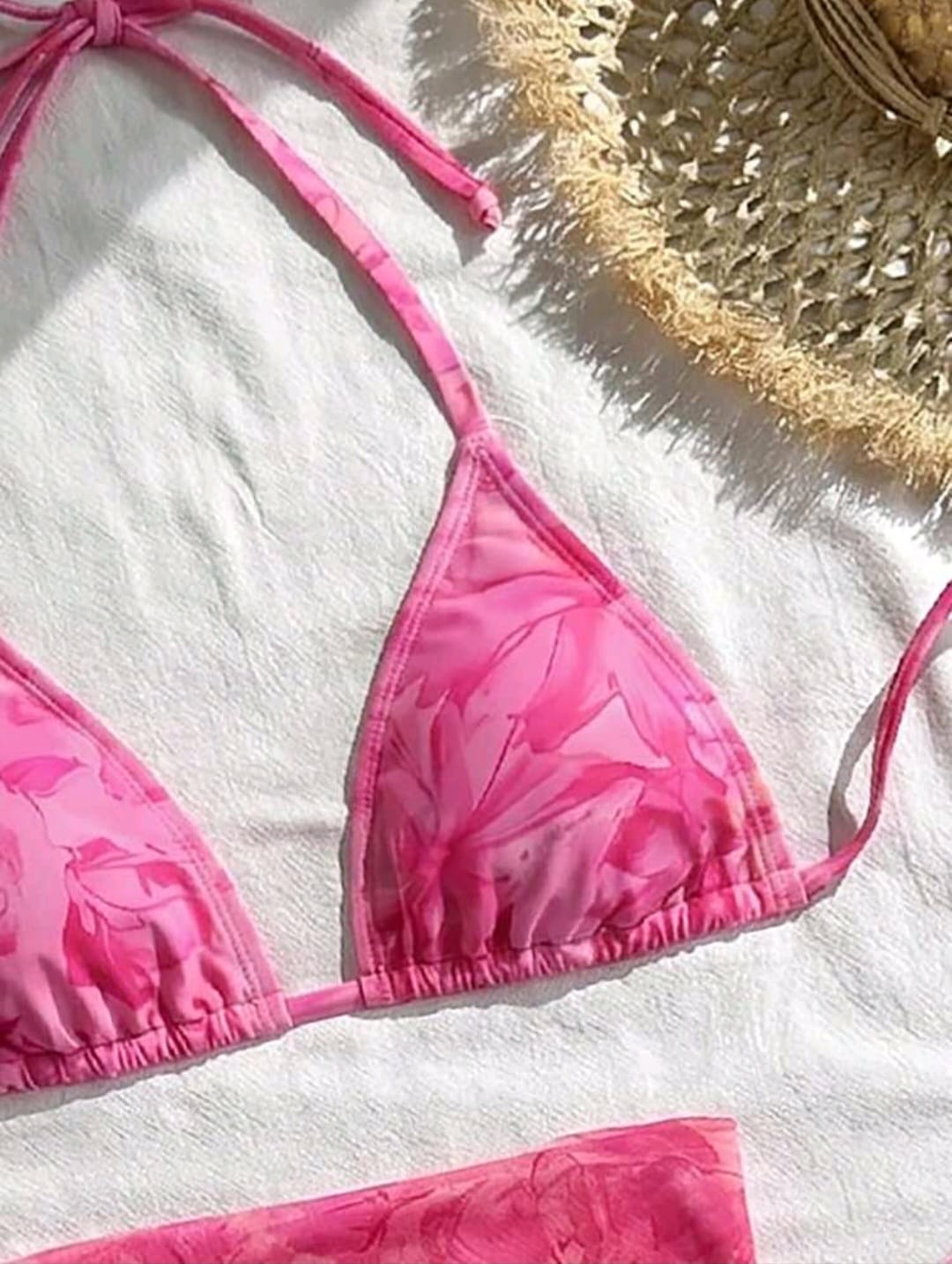 Trendy 3 Pieces Pink Swimsuit
