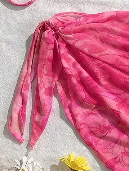 Trendy 3 Pieces Pink Swimsuit