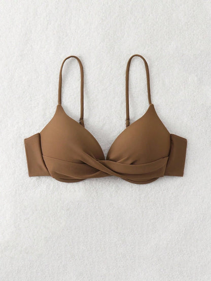 Trendy Bikini Top - Brown