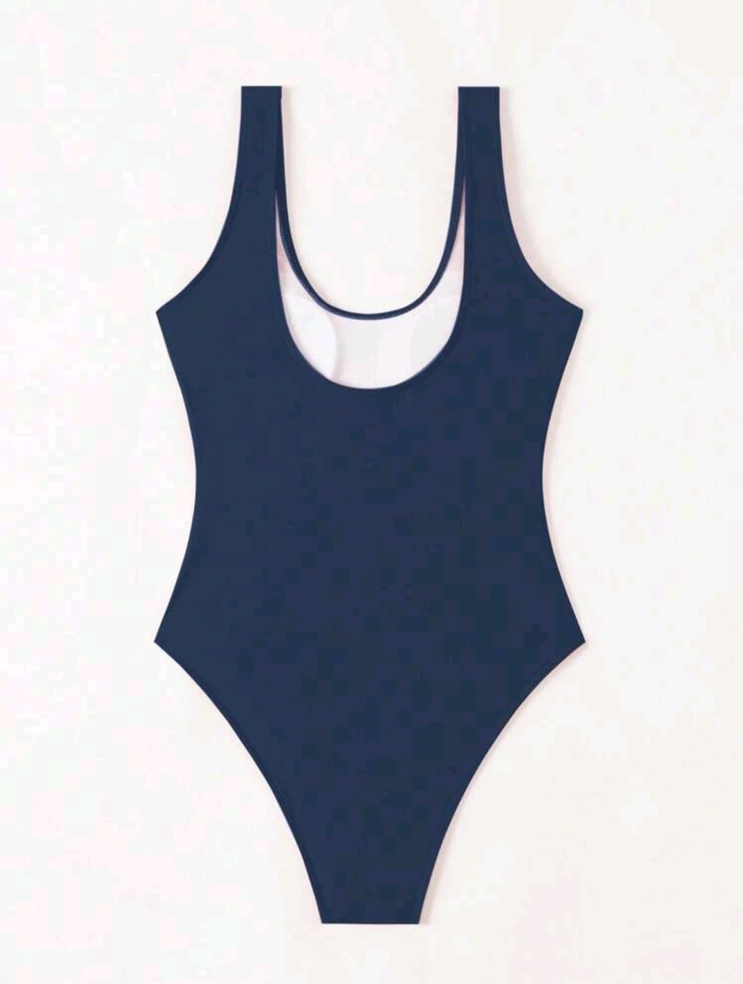 Trendy One Piece Swimwear- Navy Blue