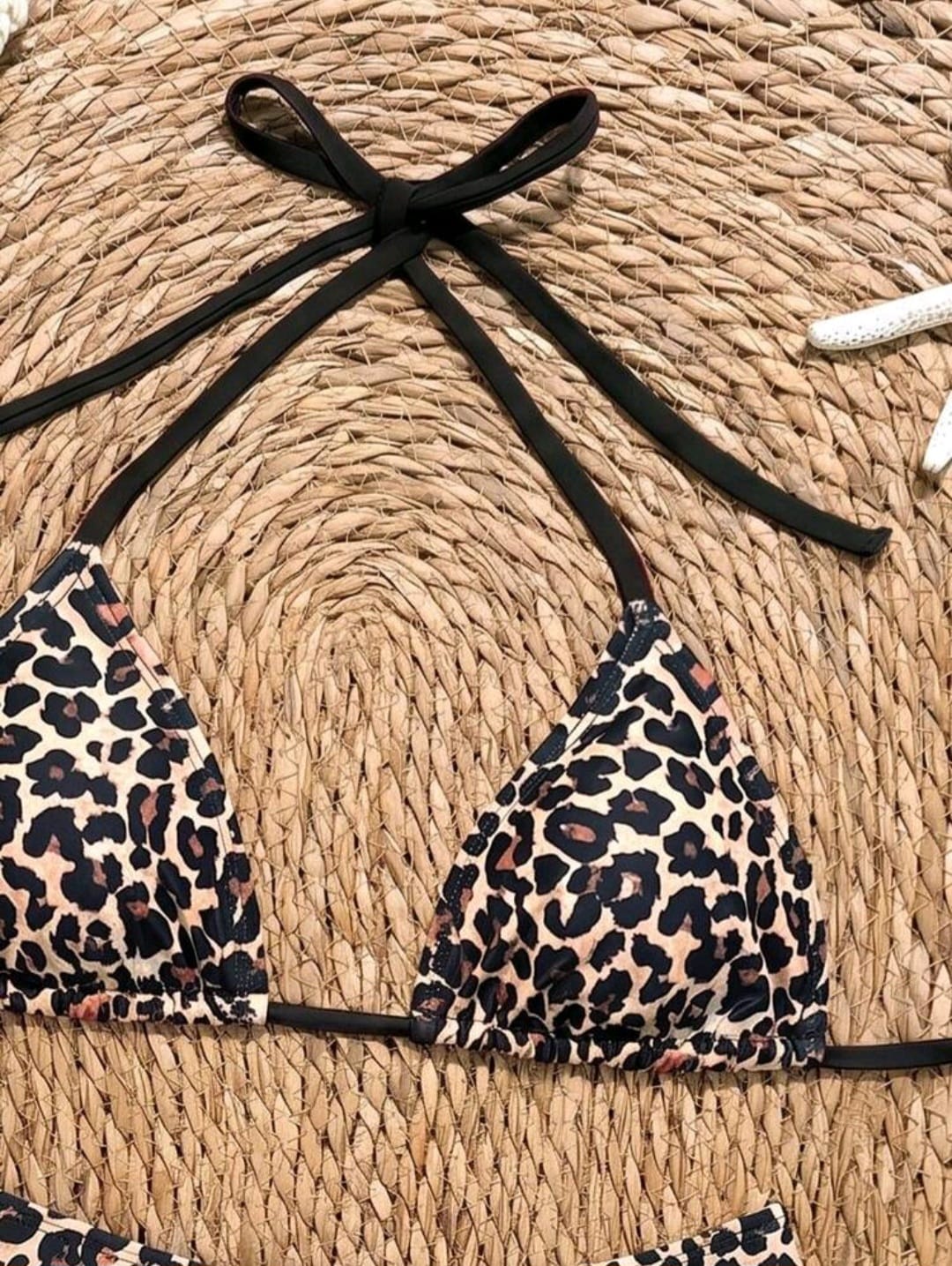 Trendy 2 pieces Leopard Print Triangle Bikini Set