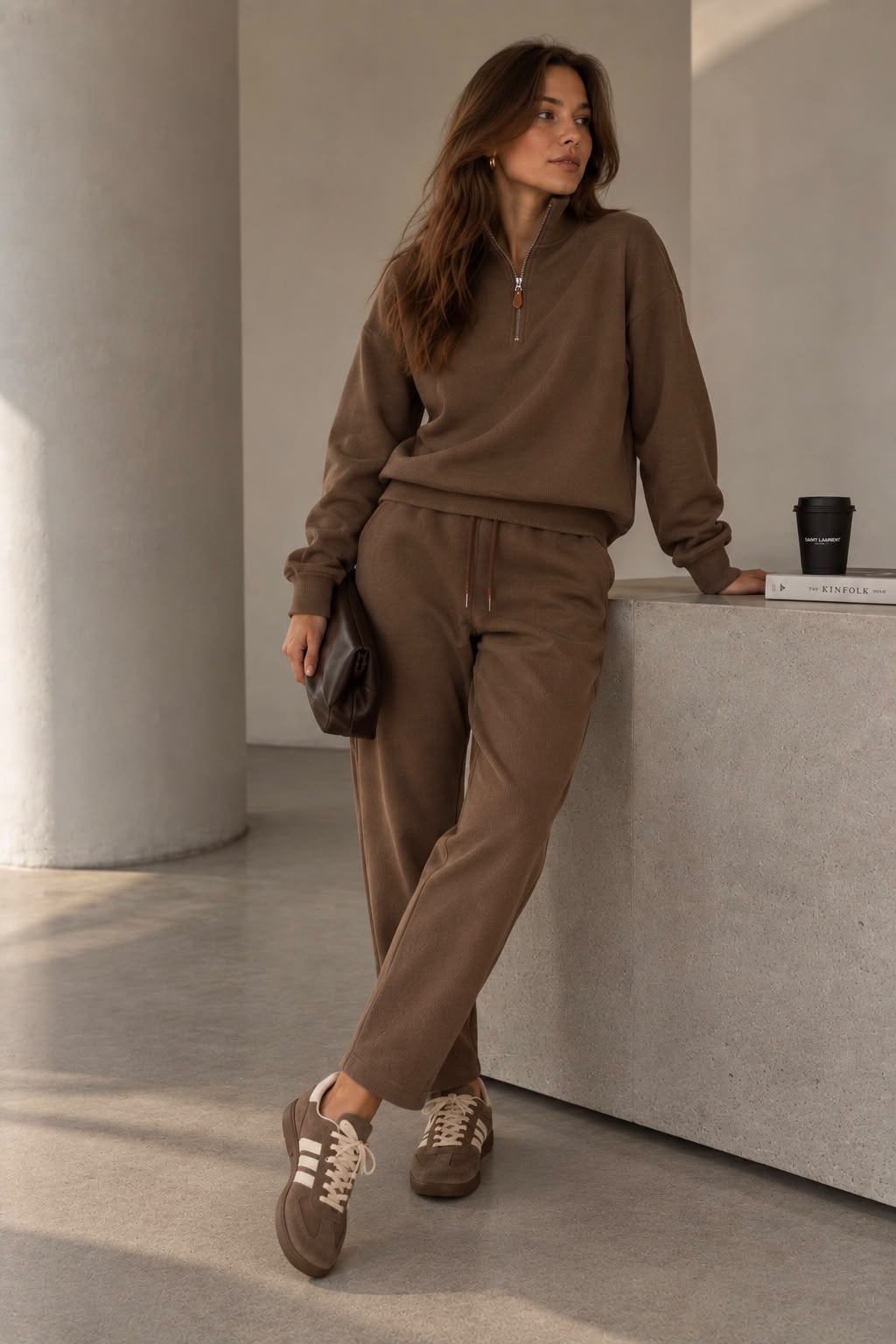 Trendy Sweatsuit - Half Zipper