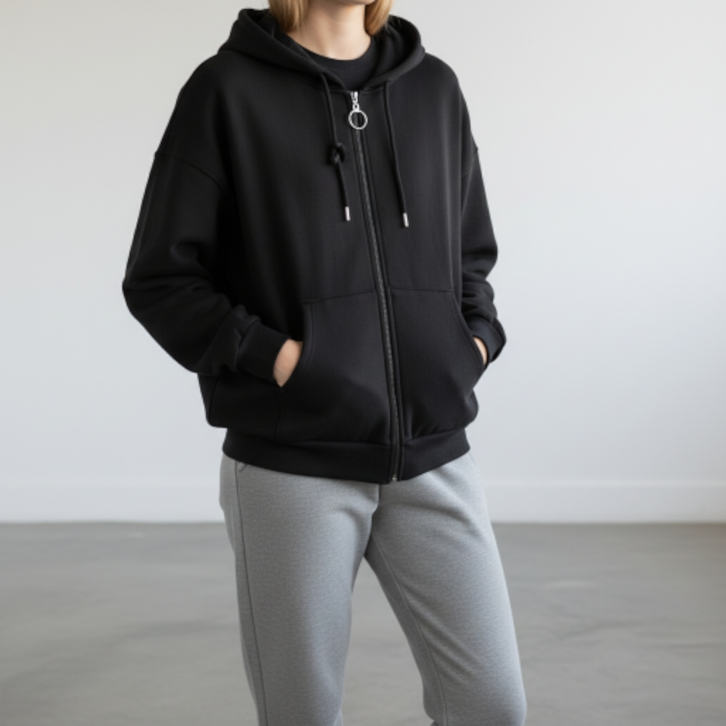Trendy Zipper Hoodie - Fleeced inside