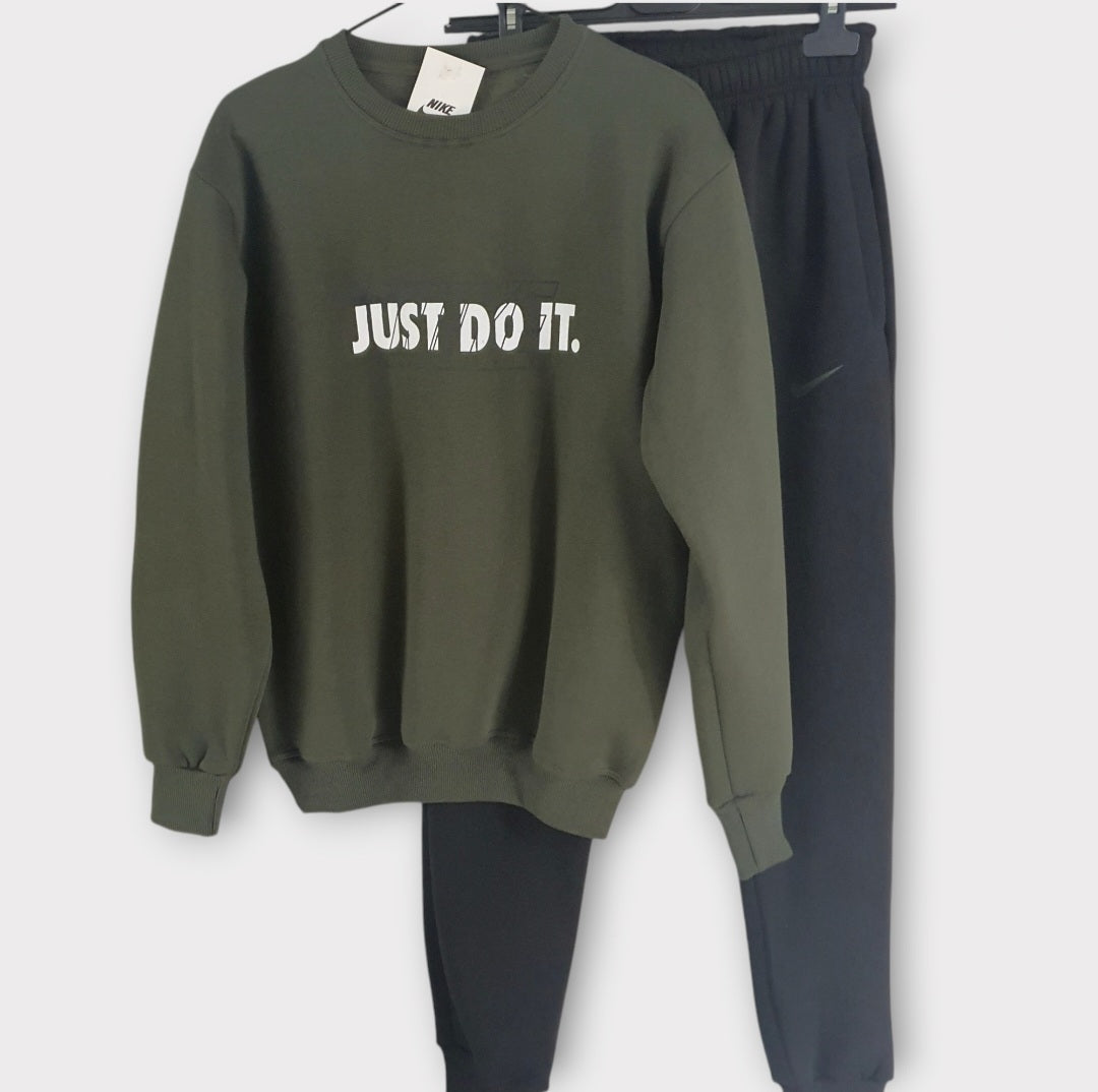 Sweatsuit - Fleece inside - Just Do It - Round Neck