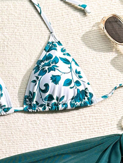 3 Pcs Floral Print Bikini