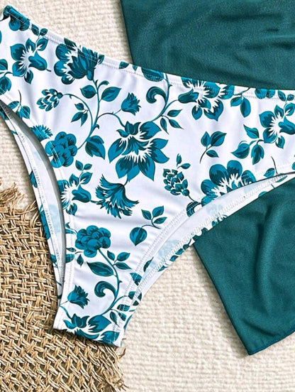 3 Pcs Floral Print Bikini
