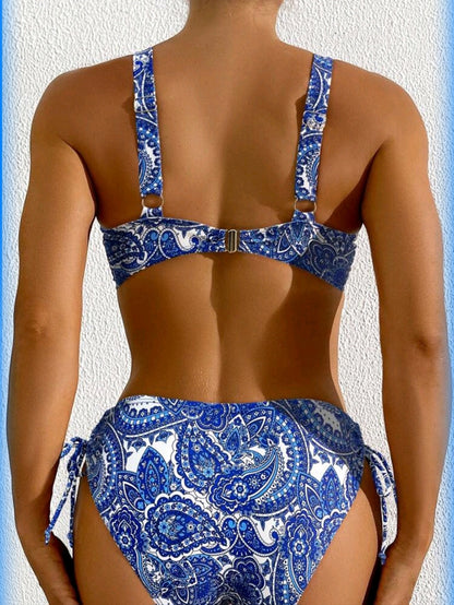Trendy 2 Pieces Blue Bikini