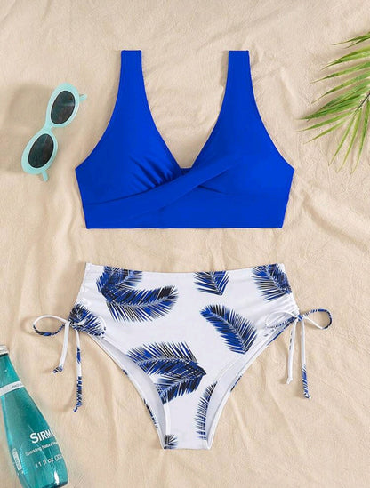 Trendy 2-piece high waisted bikini