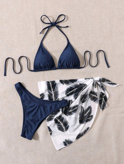3 Pcs Navy Blue Bikini