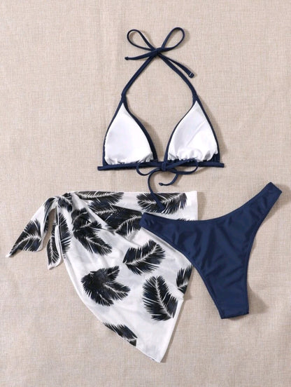 3 Pcs Navy Blue Bikini