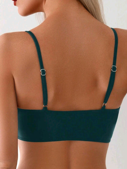 Trendy 2 Pieces Dark Green Bikini