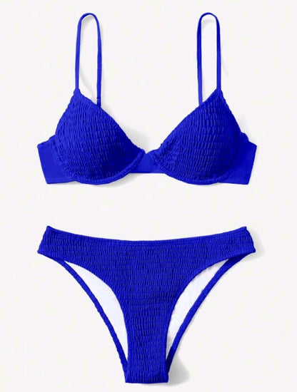 Trendy 2-Piece Dark Blue Bikini