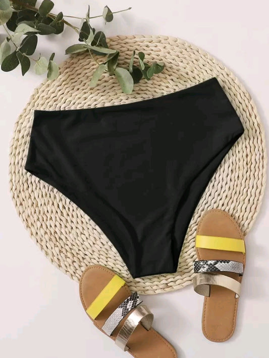 High Waisted Swimsuit Bottom - Black