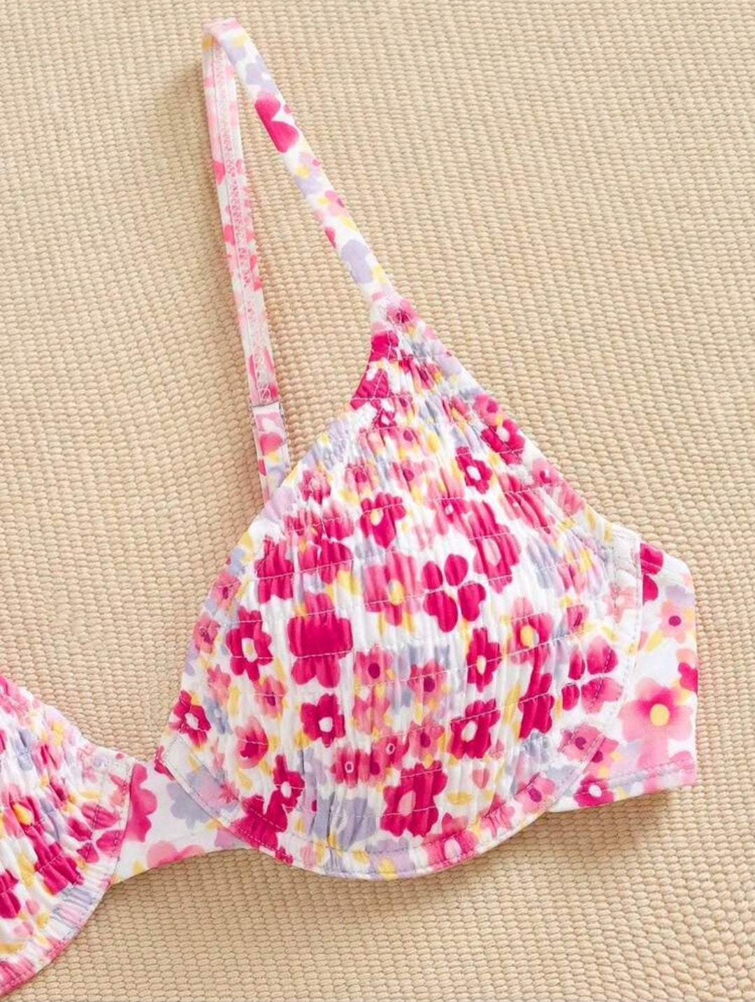 Trendy Pink Flowers Set Bikini
