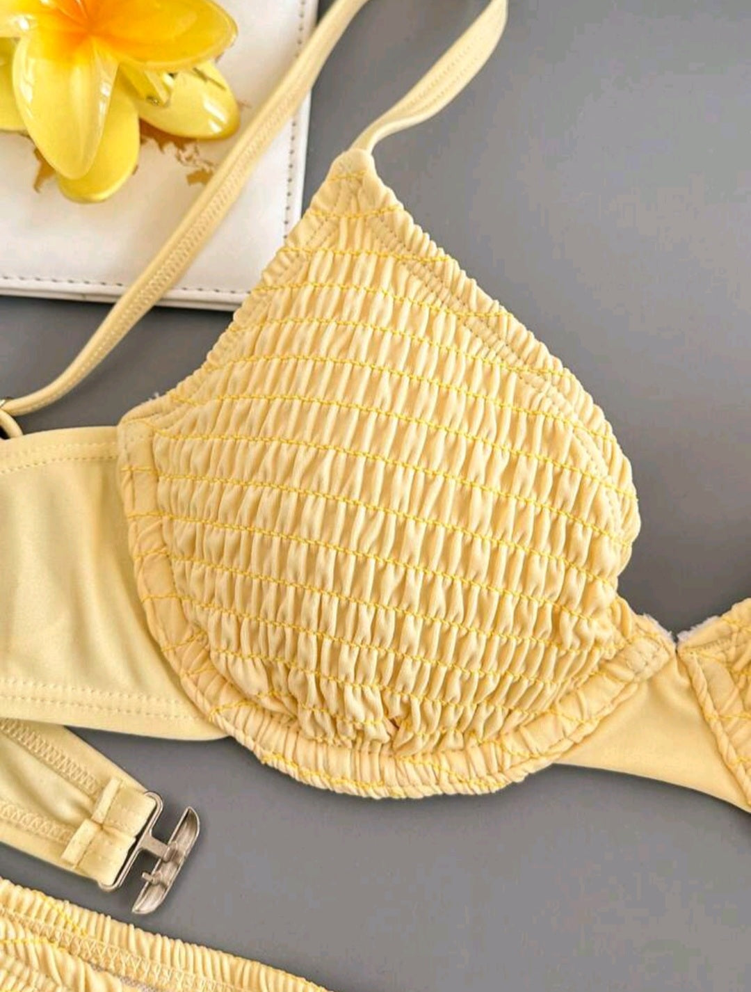 Trendy 2 Pieces Yellow Swimwear