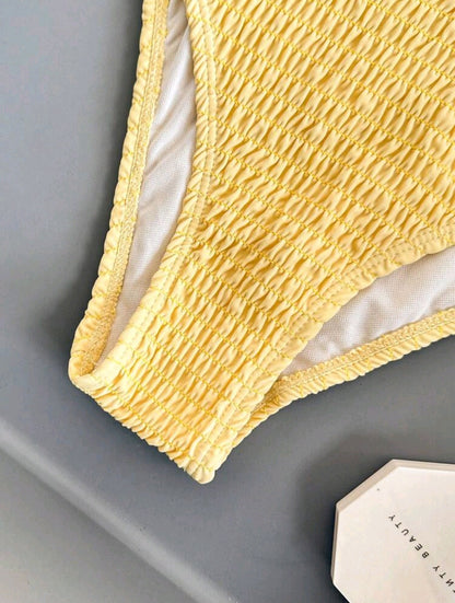 Trendy 2 Pieces Yellow Swimwear