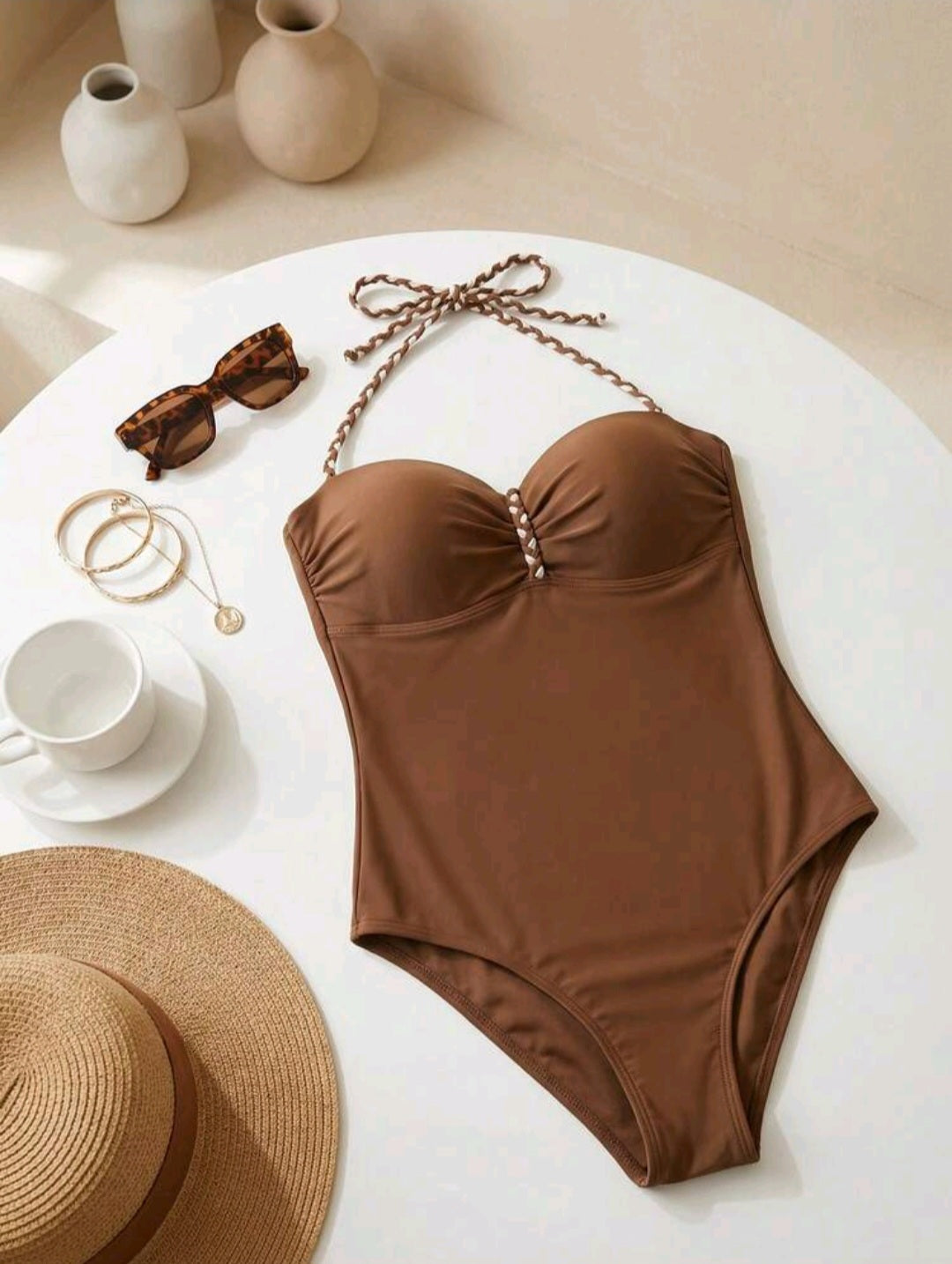 Trendy One Piece Strapless Swimsuit