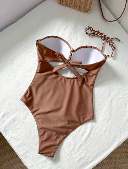 Trendy One Piece Strapless Swimsuit